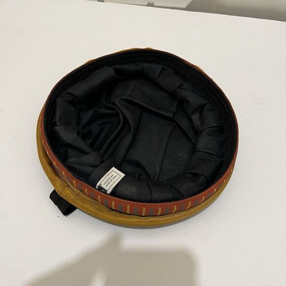 REI Adventure Dog Collapsible Fold Down Handle Gold Dog Water Food Bowl Nylon - Picture 9 of 9